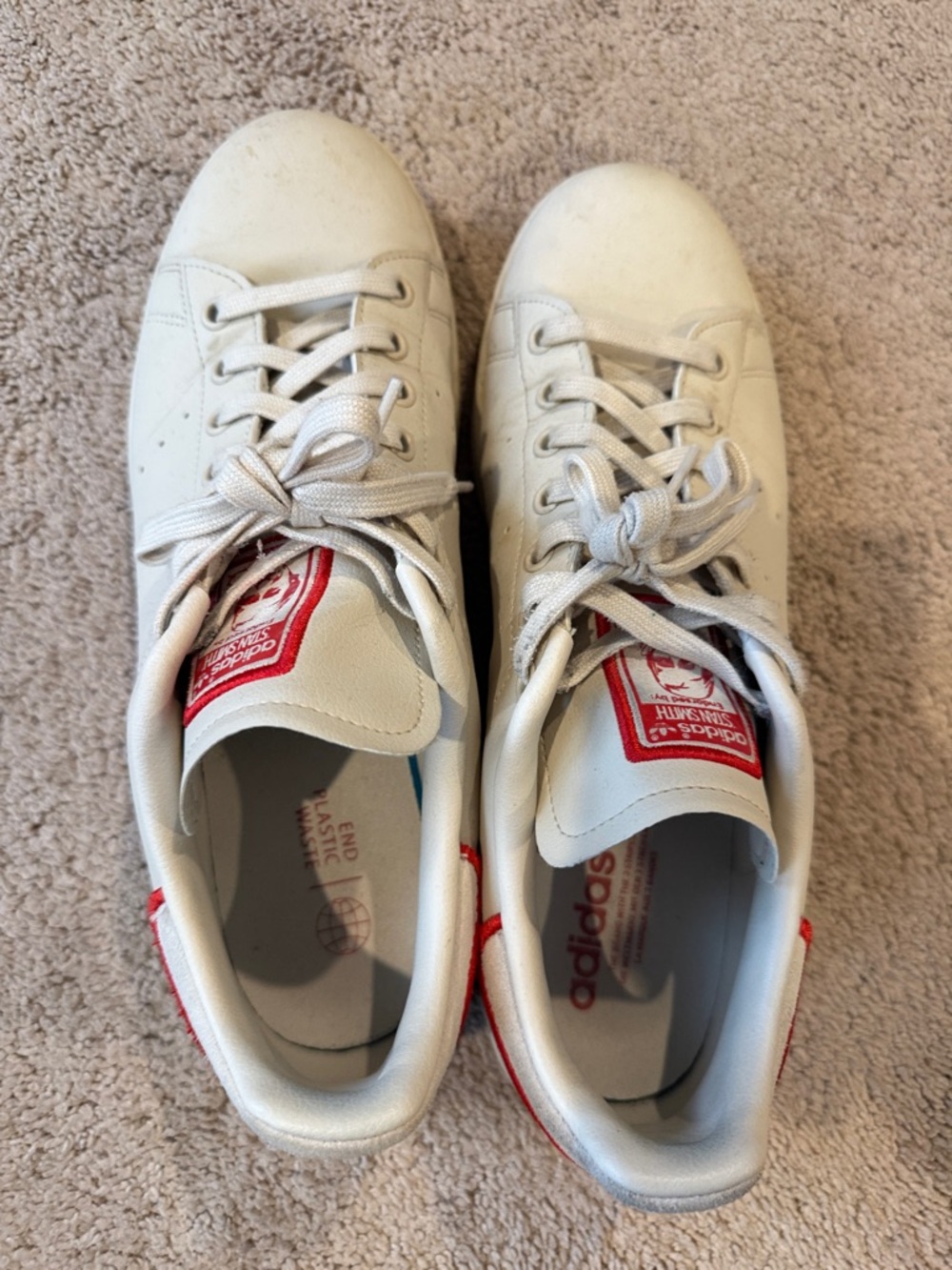 Adidas mens Stan Smiths Red and White size 11